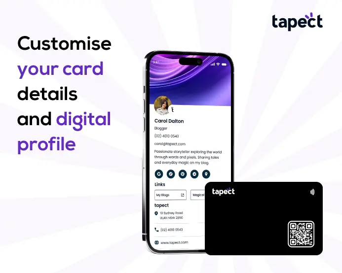 customise your card deatails and digital profile